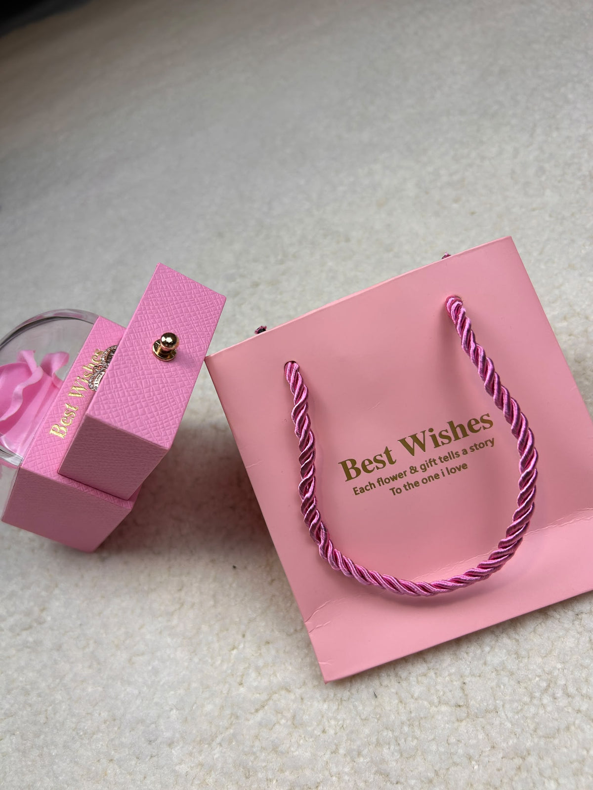 Colar Coração Eterno com Caixa Cor de Rosa de Rosa